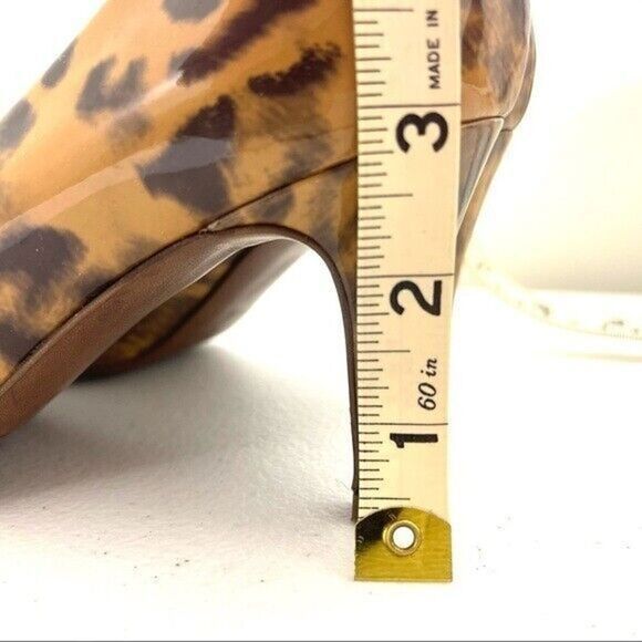 J. Crew peeptoe patent leopard print heels shoes euc 6.5 PINUP retro classic - Picture 5 of 12